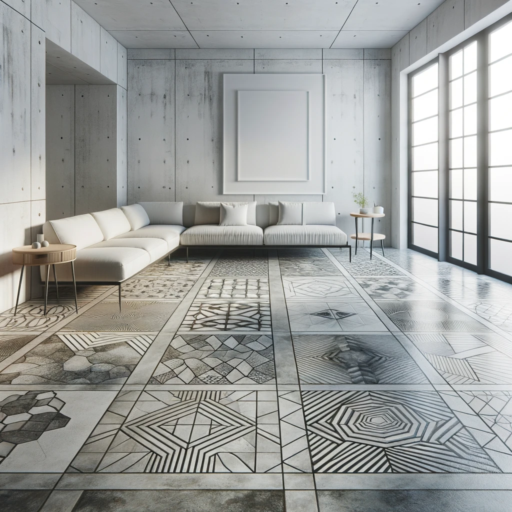 Acid Stained Concrete Floors in Geometric Shapes and Patterns - minimalist design