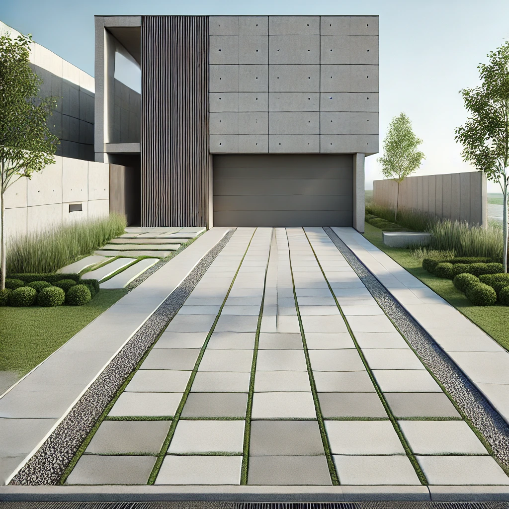 modern concrete driveway design